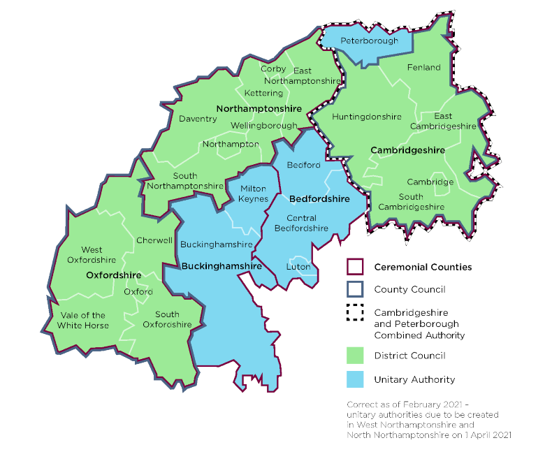 Planning for sustainable growth in the Oxford - Cambridge Arc