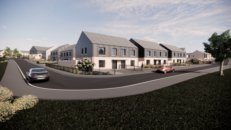 1.	A CGI of the approved Apex Housing development at Upper Galliagh Road