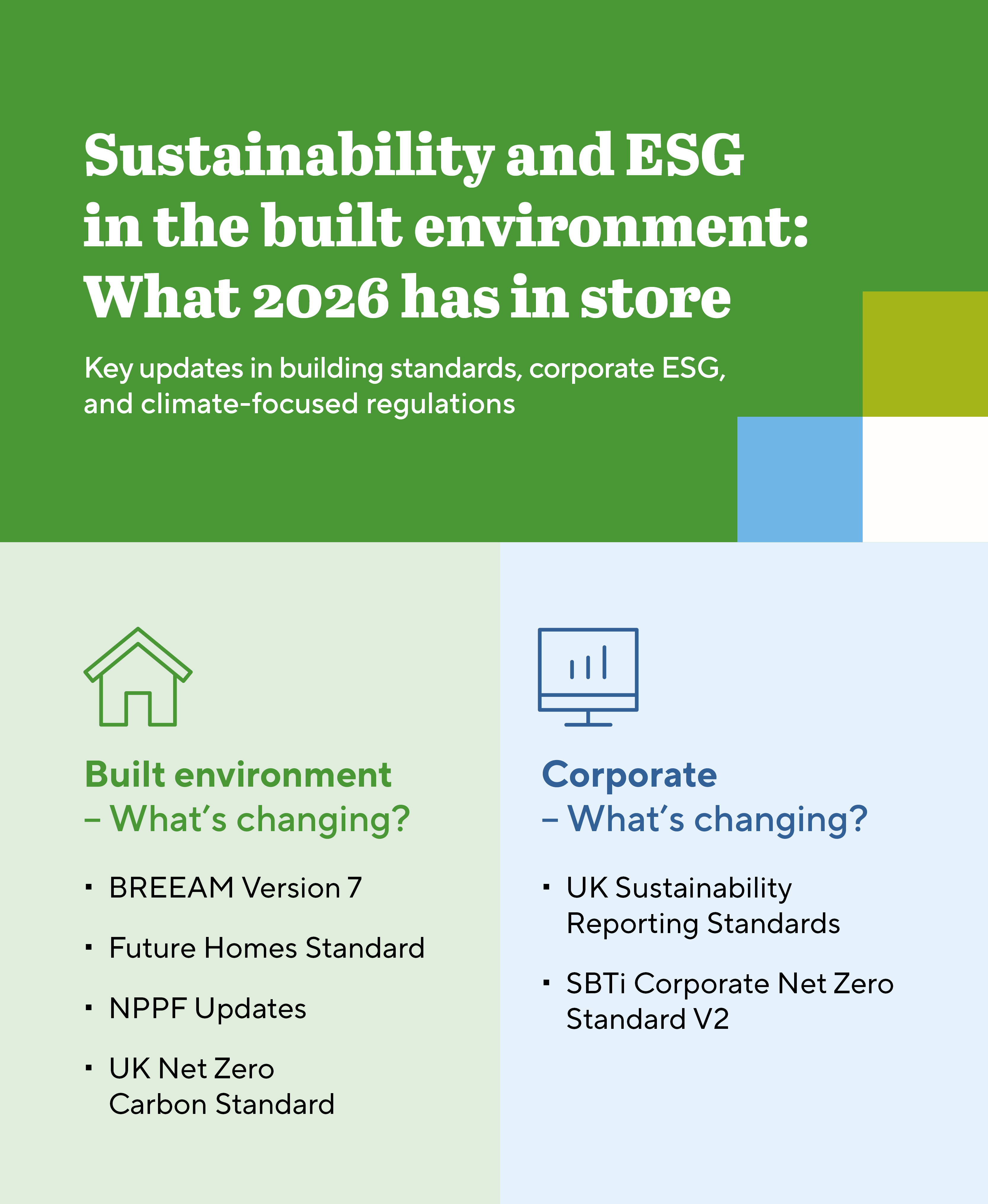 Sustainability and ESG in the built environment: What 2026 has in store